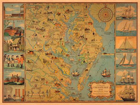 Chesapeake Bay, Pictorial Historical Map | Battlemaps.us