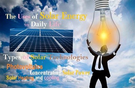 Types of Solar Energy Technologies and The Uses of Solar Energy in ...