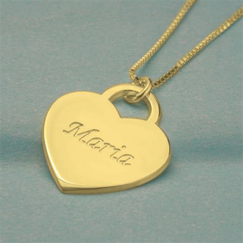 Engraved Heart Name Necklace - Personalized Jewelry