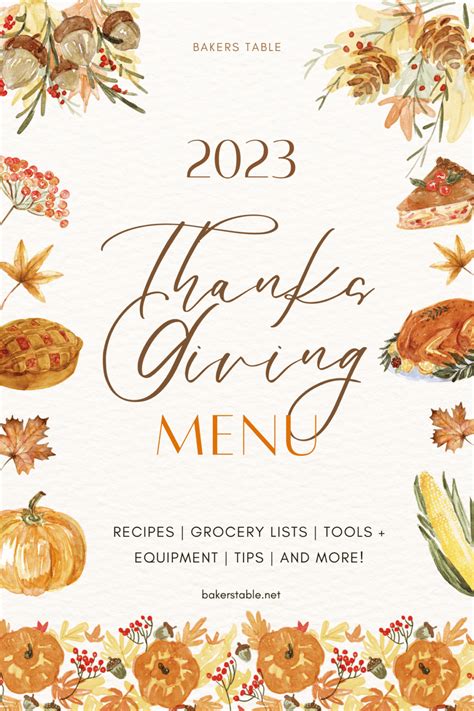 Our 2023 Thanksgiving Menu (Recipes, Tools, & More!) - Bakers Table