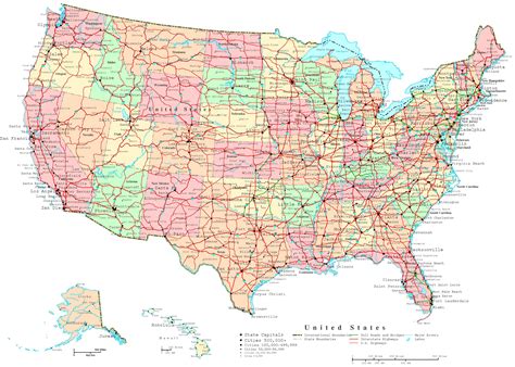 Large detailed administrative and road map of the USA. The USA large detailed administrative and ...