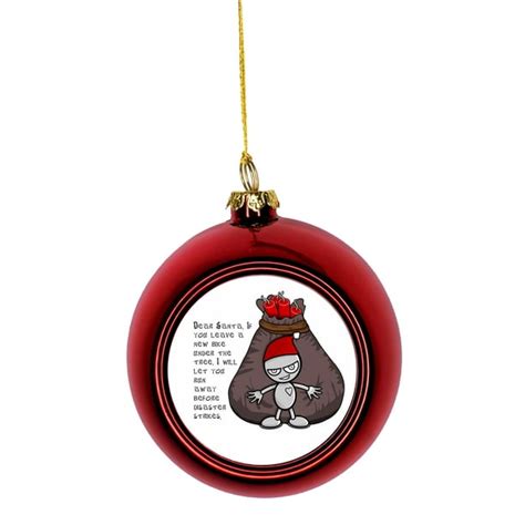 Funny Humorous Santa Christmas Naughty Quote Bauble Christmas Ornaments ...