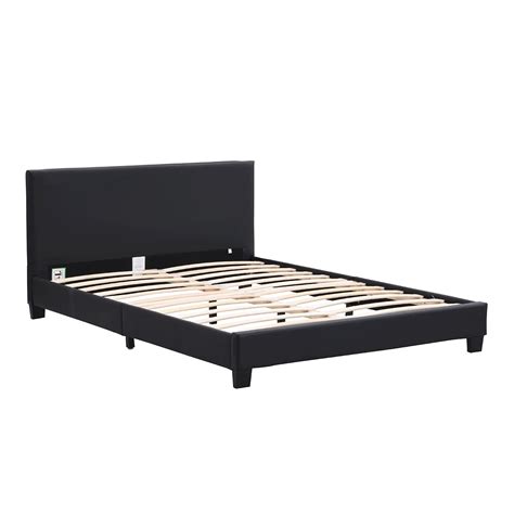 URSA Black PU Leather Bed Frame with LED on Footend