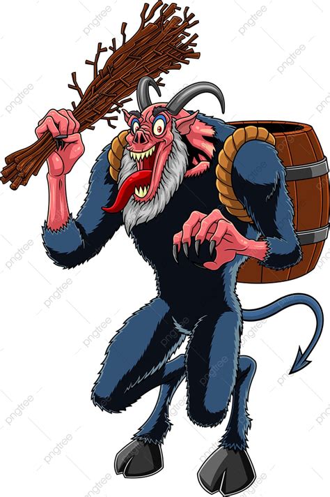 Christmas Cartoon Characters Clipart PNG Images, Angry Krampus Or ...