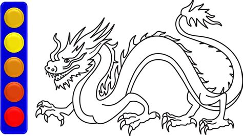 Friendly Chinese Dragons Coloring Pages