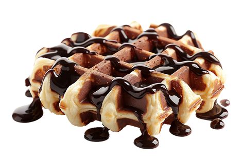 AI generated Belgian Waffle Covered in Chocolate Syrup png 41043013 PNG