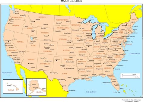 Printable Map Of Usa With Major Cities - Printable Maps