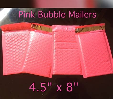 25 Hot Pink 4x8 Bubble mailing envelopes by PackandShiponthego