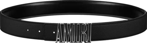 Amiri Black Leather & Silver Outlined 'Core Logo' Belt | INC STYLE