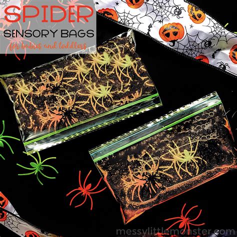 Spider Sensory bags for babies and toddlers - Messy Little Monster