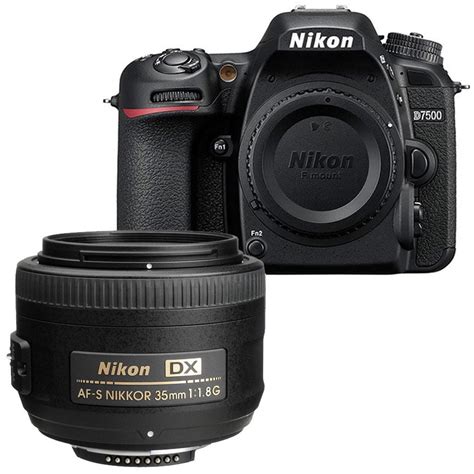 Nikon D7500 DX-format Digital SLR Portrait and 35 1.8G Prime Lens Kit ...