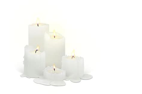 Premium Vector | Set of realistic burning candles on a white background