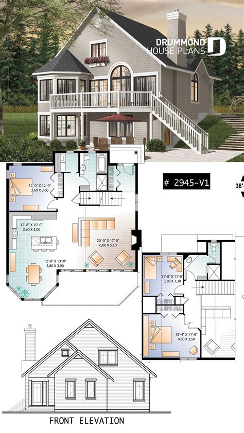 Popular 3 bedroom chalet with mezzanine and convivial floor plan #chalet #cottage #plan # ...