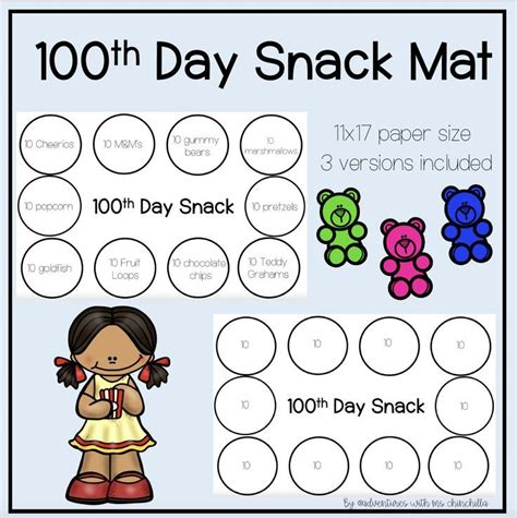 100th Day, Paper Size, The 100, Mats, Teacher, Snacks, Activities, 11x17, Professor