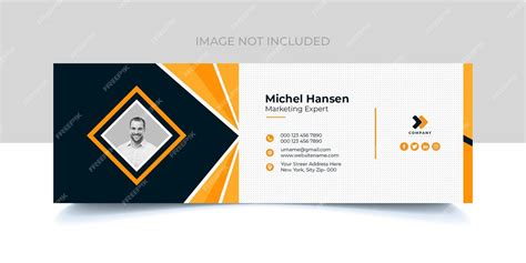 Premium PSD | Email signature banner design creative shape