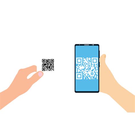 scansione del codice QR all'interno del vettore di concetto mobile. mano che tiene uno ...