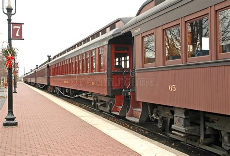 Restored Victorian-Era Train at Station