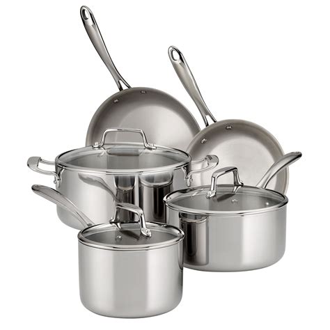 Free 2-day shipping. Buy Tramontina 8-Piece Tri-Ply Clad Stainless Steel Cookware Set, with ...