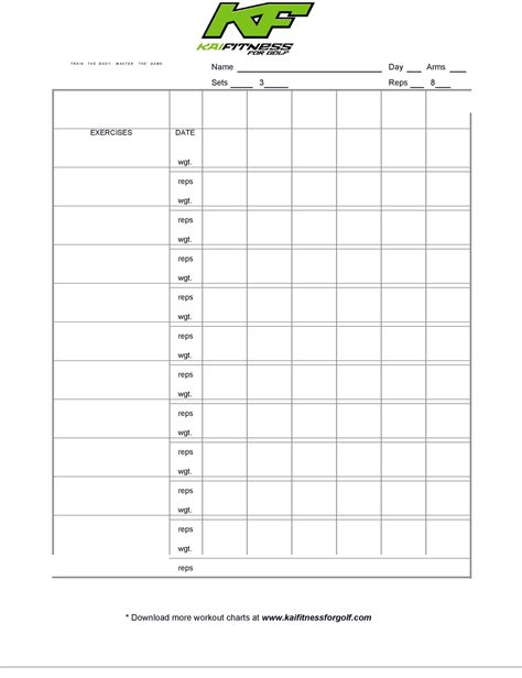 Exercise Chart Printable