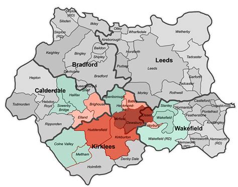 West Yorkshire Map and "Kirklees Cousins" family origins - Kirklees Cousins