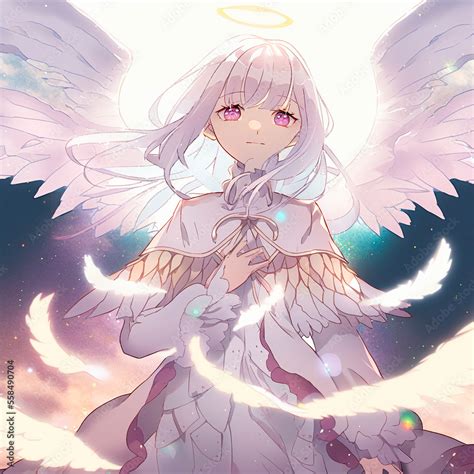 Beautiful angel girl in anime style. High quality illustration Stock ...