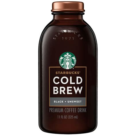 Starbucks Cold Brew Premium Coffee Blend, Black Unsweetened, Smooth & Balanced Flavor, 11 Fl Oz ...