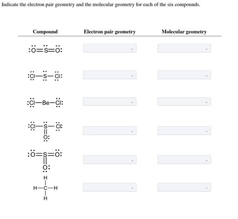 Solved Indicate the electron pair geometry and the molecular | Chegg.com