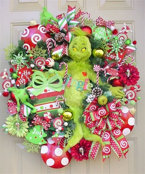 Who Stole Christmas-Grinch Candy Cane Colorful by SeasonalWreaths