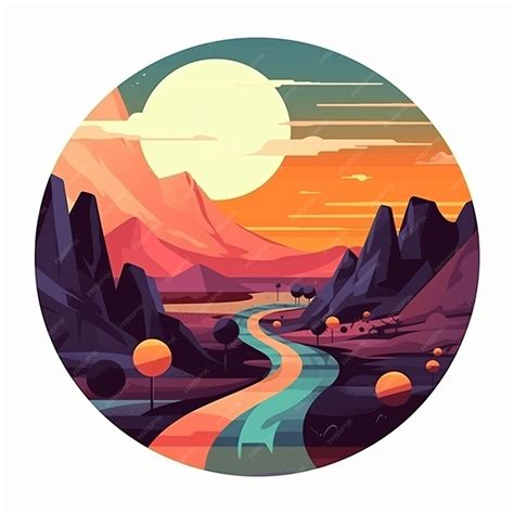 Premium AI Image | A digital illustration of a winding road with ...