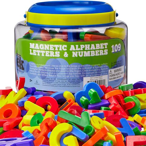 EduKid Toys Magnetic Letters & Numbers 109 Educational Magnets in ...