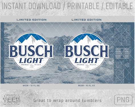 Unofficial Busch Light Latte Beer Logo Can Wrap Limited | Etsy