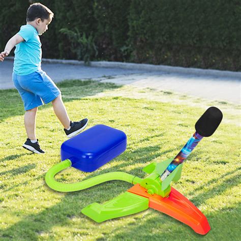 Jump Rocket Launchers for Kids Summer Outdoor Rocket Toys with 4 Foam Rockets Birthday Gifts for ...