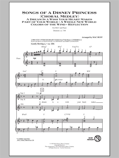 Songs of a Disney Princess (Choral Medley) Choral SSA sheet music by by ...