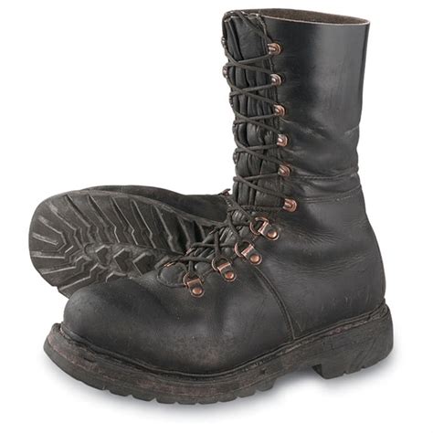 Men's Used Austrian Mil. Ranger Boots, Black - 50863, Tactical Boots at ...