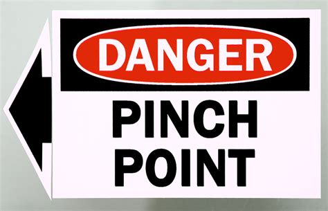 Danger Pinch Point Label with Detachable Arrow, SKU: L-0236-XV