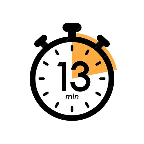 Premium Vector | Thirteen minutes stopwatch icon 13 min waiting time ...