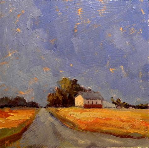 Heidi Malott Original Paintings: Autumn Sunset Landscape Barn Impressionism Daily Painting