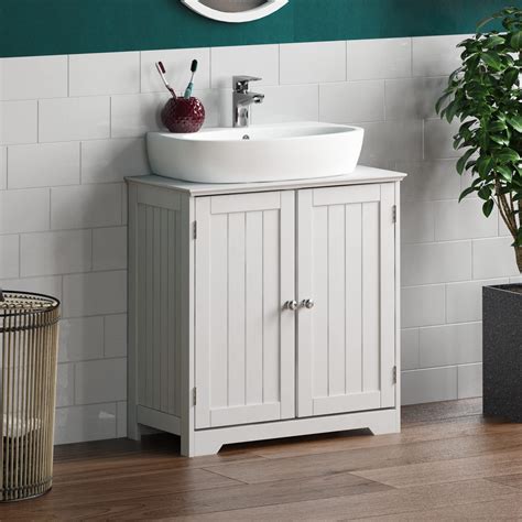 Bath Vida Priano Under Sink Bathroom Cabinet Floor Standing Storage Cupboard Basin Unit, White ...