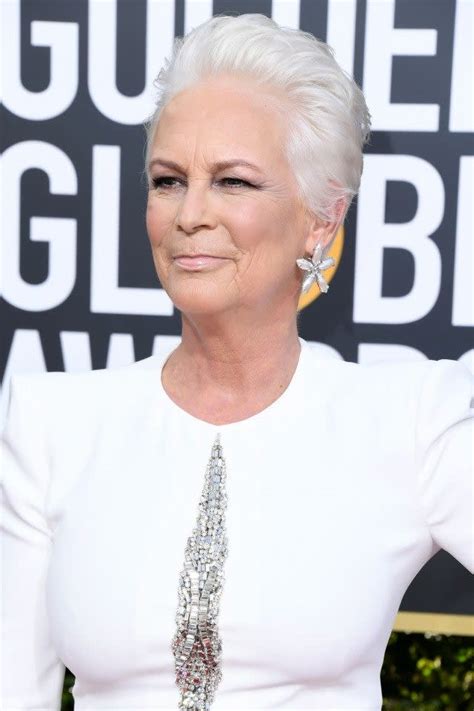 Jamie Lee Curtis Stuns With Icy White Hair and Matching Dress at 2019 Golden Globes