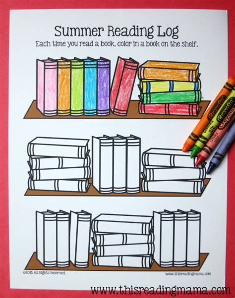 free summer reading log kids can color - This Reading Mama