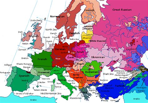 Linguistic map of Europe from 1914 | Исторические карты, Карта, Карта мира