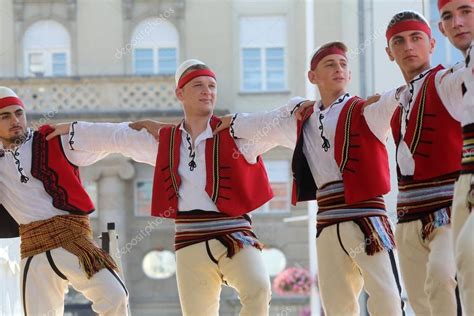 Members of folk group Albanian Culture Society Jahi Hasani from Cegrane ...