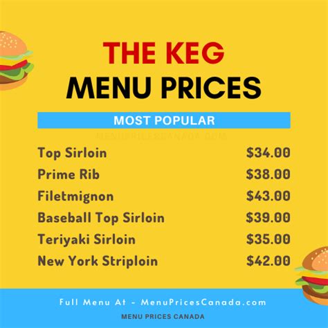 The Keg Menu & Prices in Canada – 2024 – Menu Prices Canada