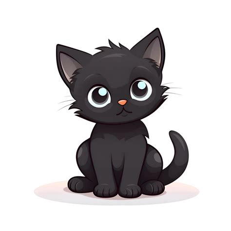 Cute Cartoon Black Cat Sticker Clipart AI Generated 29197006 PNG