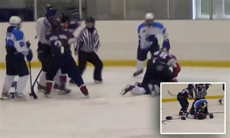 Women's ice hockey game descends into chaos as players punch each other ...