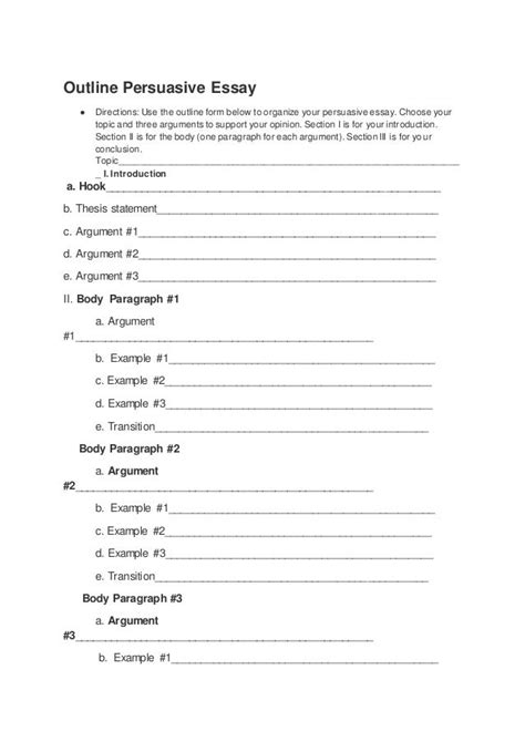 Persuasive Essay Templates