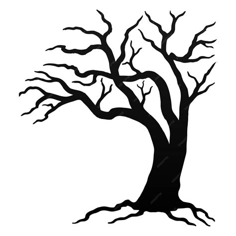 Premium Vector | Halloween tree vector, dry tree without leaf, scary ...