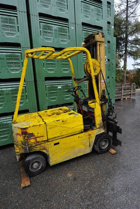 Forklift Truck in Warehouse Logistics Stock Photo - Image of economics ...