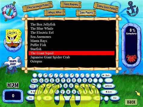 Screenshot of SpongeBob SquarePants: Typing (Windows, 2004) - MobyGames