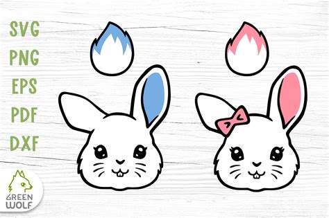 Bunny face svg Bunny tail svg Bunny clipart Farm animals svg files By ...